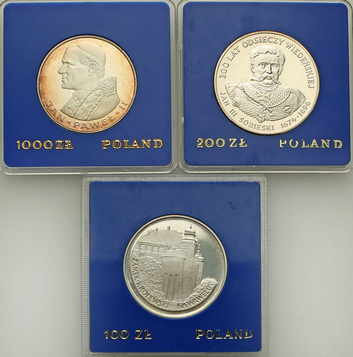 PRL. 100-10.000 złotych 1977-1983, zestaw 3 monet